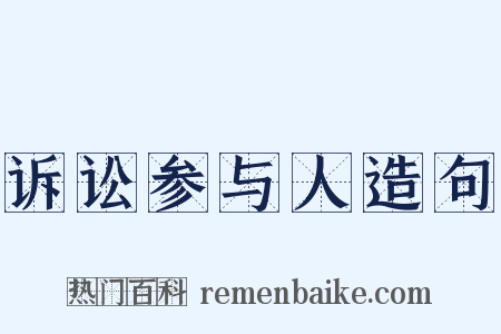诉讼参与人造句是什么意思的图片